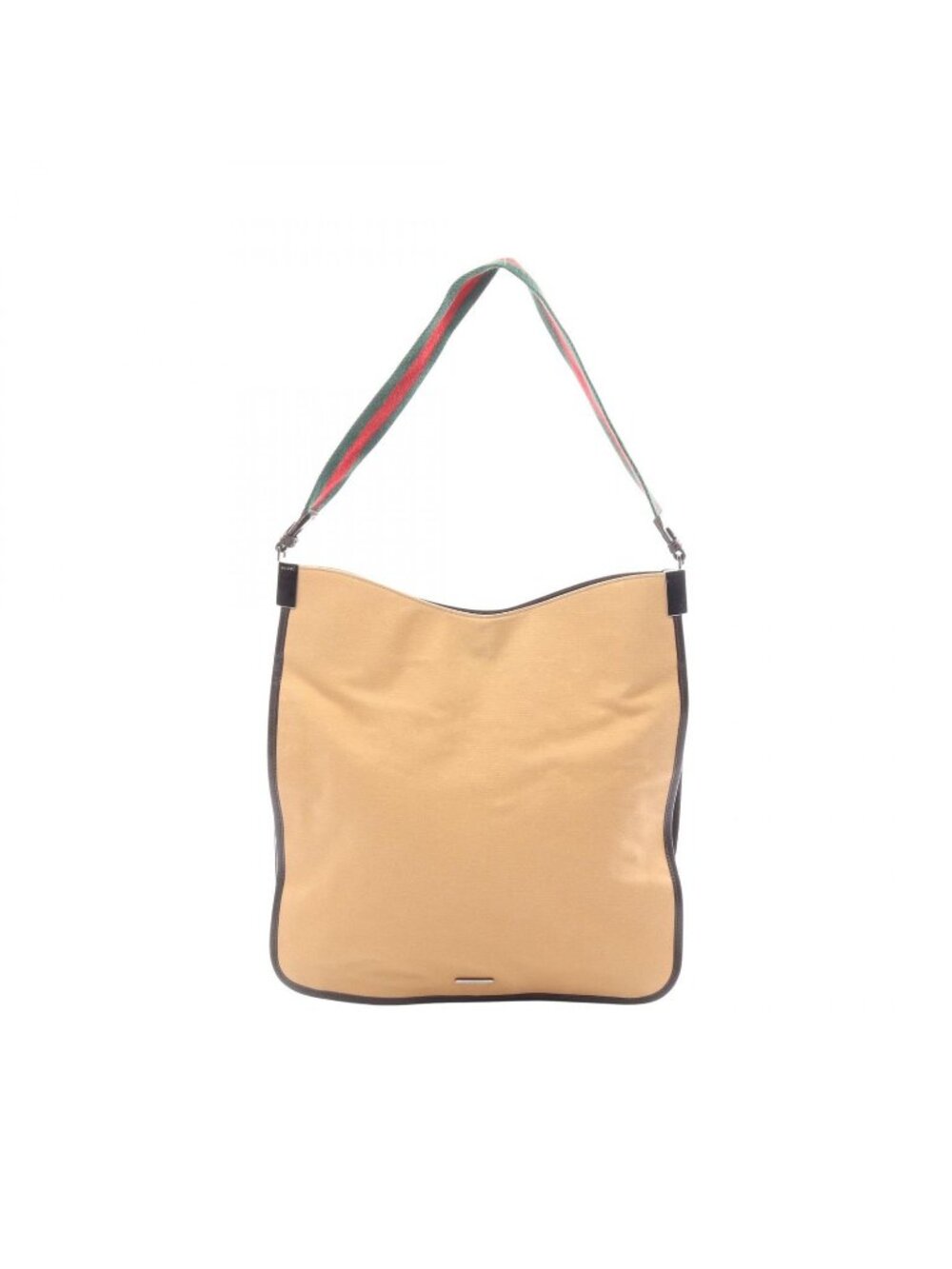 Gucci Shoulder Bag Sherry Line Beige Dark Brown Canvas Leather
